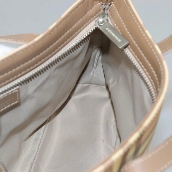 BURBERRY Nova Check Hand Bag PVC Beige Silver - Picture 13 of 16